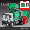 1:32 Alloy Urban Sanitation Truck Sprinkler Car Model Toys Diecast Sound Light Pull Back Doors Opened Vehice for Children's Gift