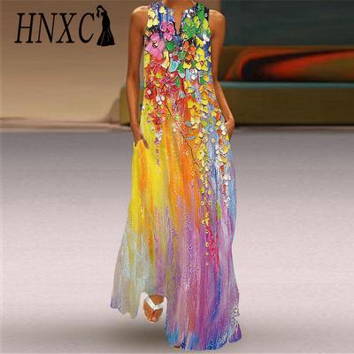 HNXC Women's Fashion Summer Spring Sleeveless V-Neck Casual Dresses