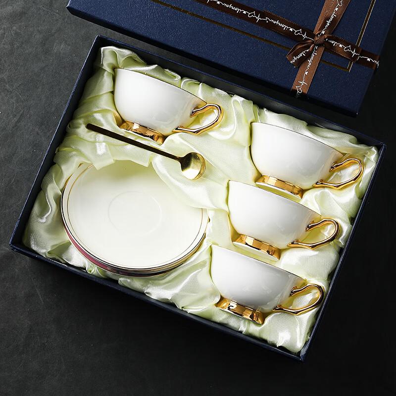 DH European Light Luxury Ceramic Coffee Cup & Saucer Set