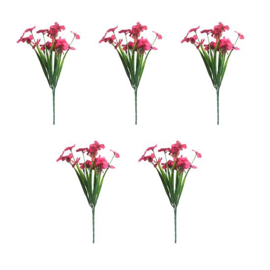 

5 шт. Искусственные фиолетовые пучки Устойчивые к УФ-излучению Искусственные цветы Реалистичные Поддельные фиалки розы красного