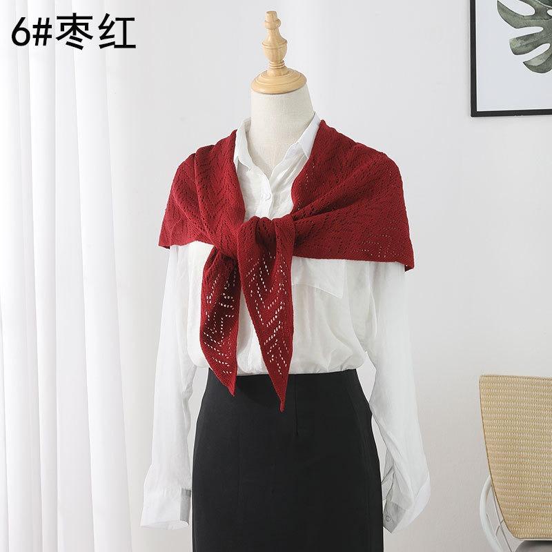 Spring Summer Knitted Triangle Scarf Dual Use Shawl Head Wrap