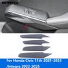 For Honda Civic 11th Gen -2025 Integra -2025 Carbon Fiber Ide Door Armrest Handle Cover Trim Accessories Car Styling