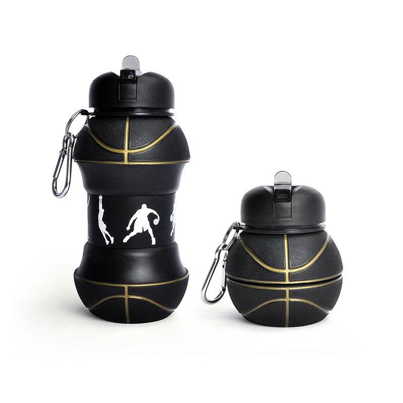 

1 шт. 550 мл складна пляшка для води Чашки Кружка Спорт на відкритому повітрі Баскетбол Футбол Школа Герметична портативна дитяча пляшка води з соломинкою 550ml