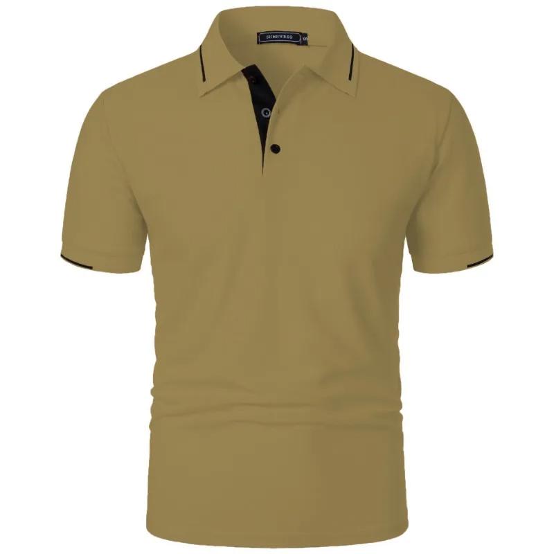 Mens Summer Classic Short Sleeve Polo Tops Button Placket Regular Fit and Solid Lightweight Casual Outdoor Pullover Topss