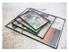 Golden Border Glass Photo Frame - Wall Hanging & Desktop Decorative Display