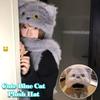 Cute Cat Winter Hat Ear Protection Windproof Hat Thicken Cycling Cap  Women Girls