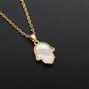 Zircon-studded Rare Vintage-style Shell-shaped Sun Pendant Necklace