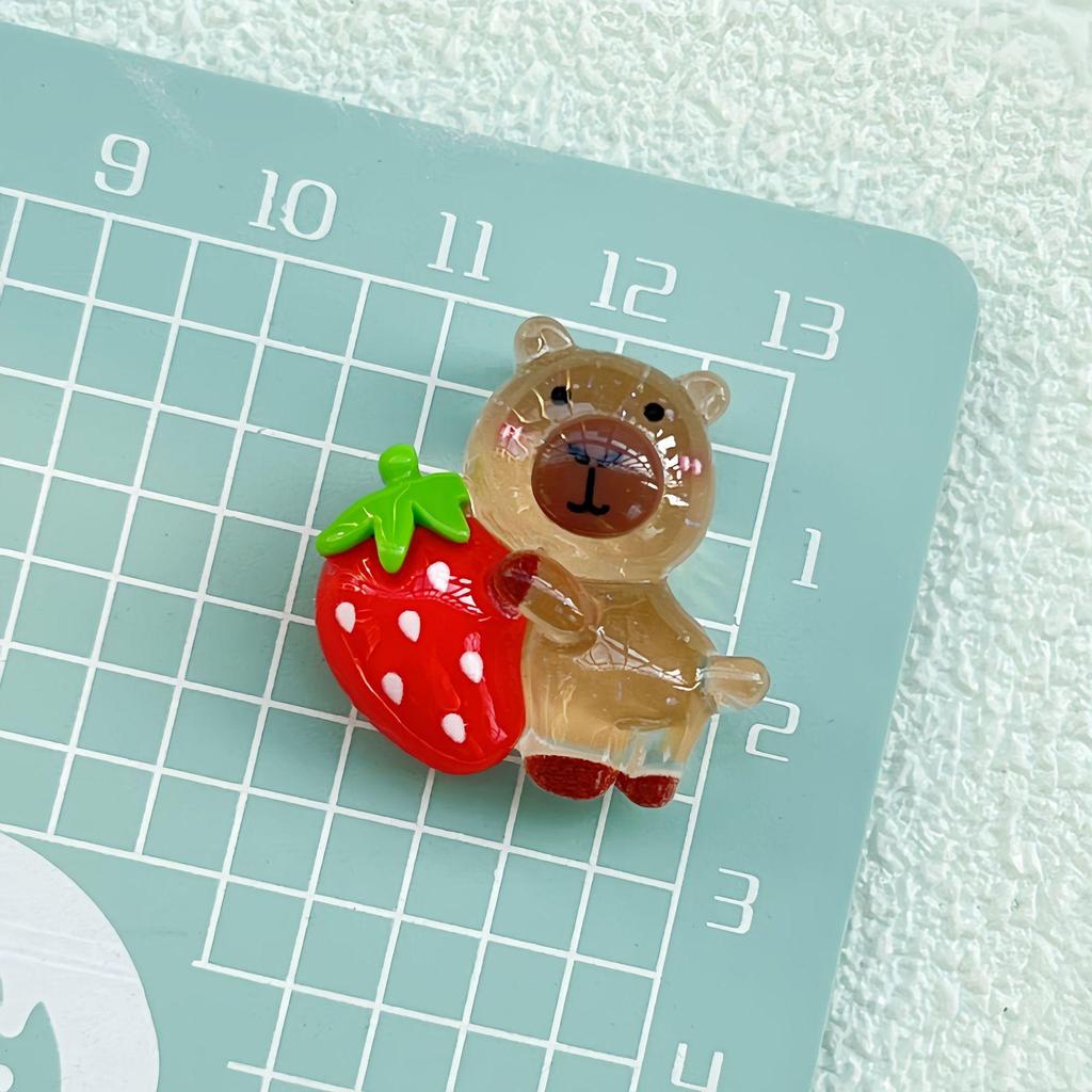 Handmade Cartoon Fruit Resin Hairpin with Luminous Surface