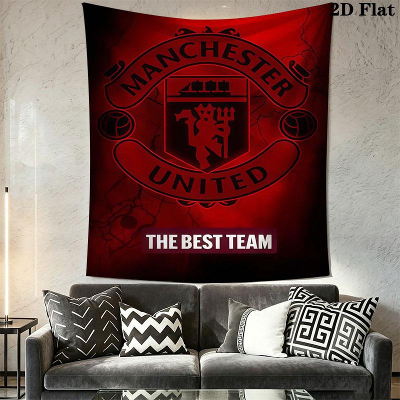 Man Utd D Wall Hanging Printed Fabric Blanket Decorative Tapestries for Bedroom Living Room Home Decor