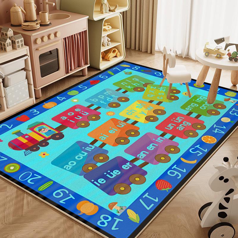 Baby Climbing Mat Household Full Of Dirt-Resistant Washable Crystal Velvet Carpet Kindergarten Children'S Early Education Game Carpet
