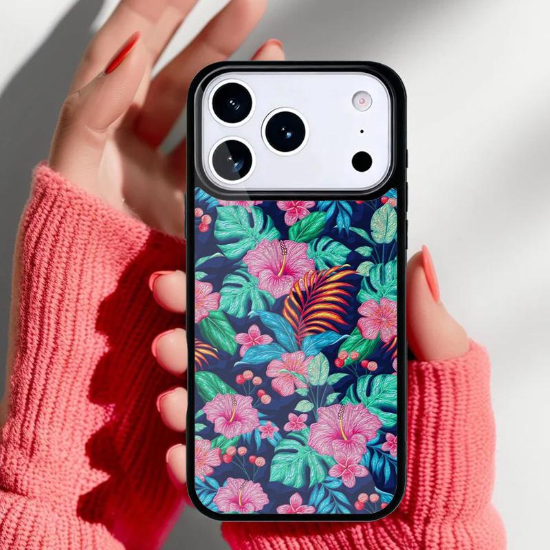 Tropical aloha Hibiscus Pattern Phone Case for iPhone 17 Air 16e 15 14 13 Pro Max Back Cover for 12 11 Pro Coque