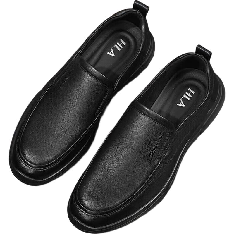 HLA Men s Casual Cowhide Slip-On Soft Sole Shoes 41