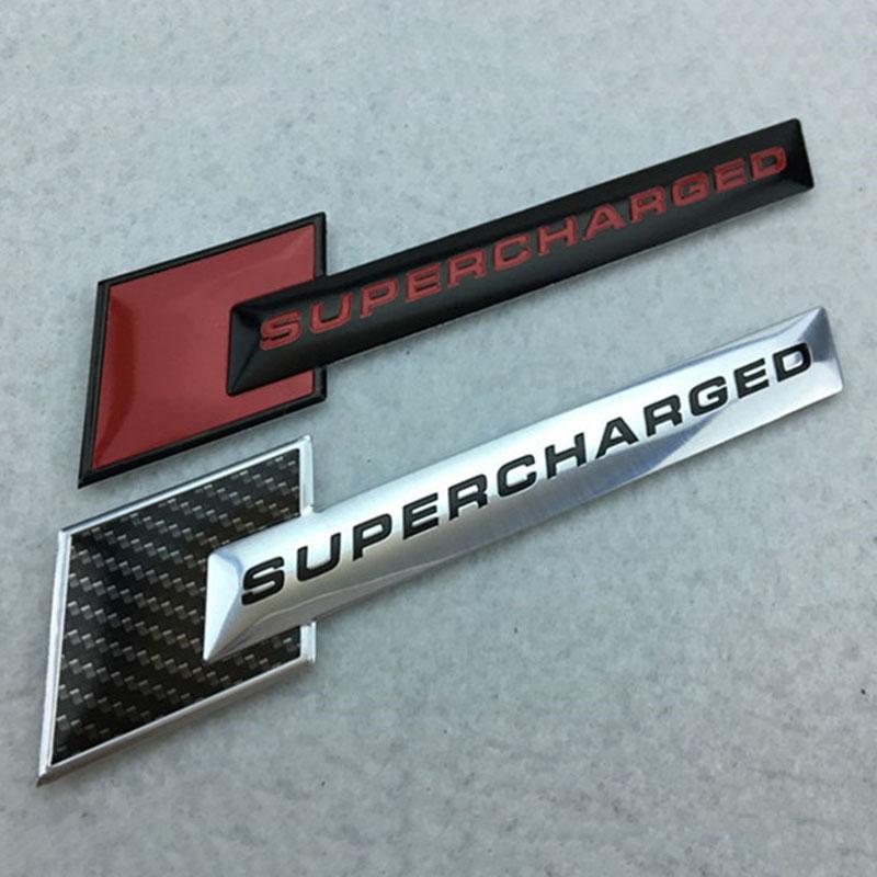 3D Metal Logo SUPERCHARGED Emblem Car Fender Badge Decal For 46s A3 A4 A6 A7 A8 S2 S4 S5 S6 Q7 SUPERCHARGED Stikcer Accessoriess46