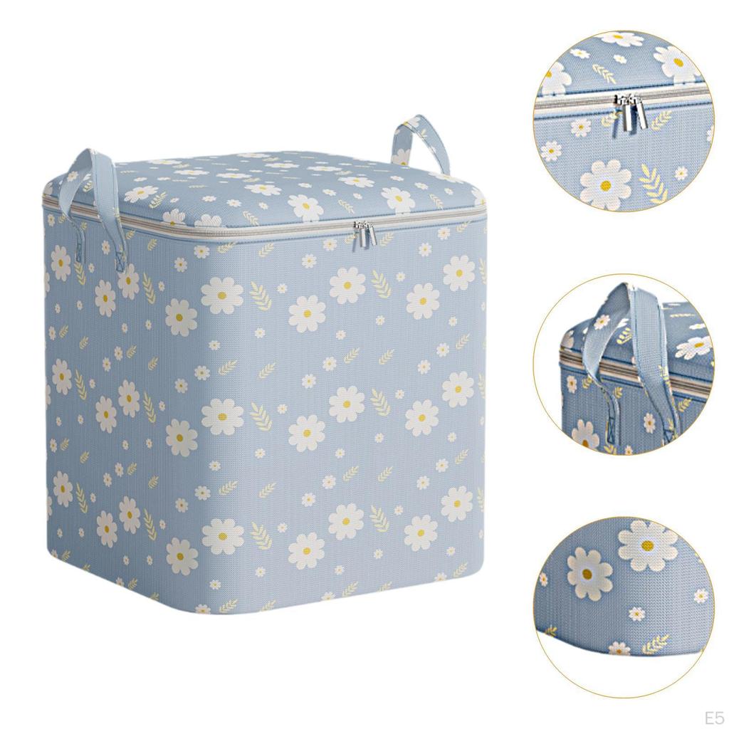 Clothes Storage Bag Closet Organizer with Reinforced Handle Sturdy Zipper Moving Tote