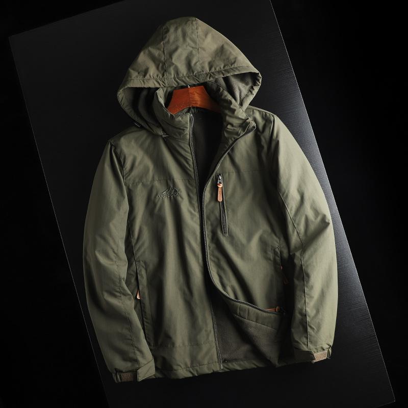 Jacket Fleece and Cotton Thermal Jacket Outdoor Casual Top Windproof and Waterproof