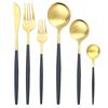 36Pcs/set Red Gold Dinnerware Cutlery Set Stainless Steel Knife Dessert Fork Tea Spoon Silverware Kitchen Flatware Tableware Set