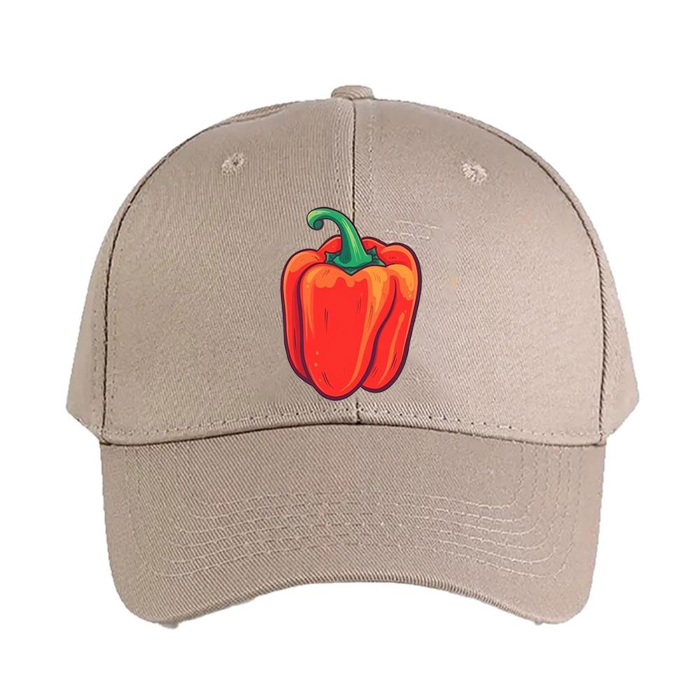 Vibrant Bell Pepper illustration for Gardening Woman Man Baseball Cap Adult Adjustable with Curved Brim Hiking Fishing Hat