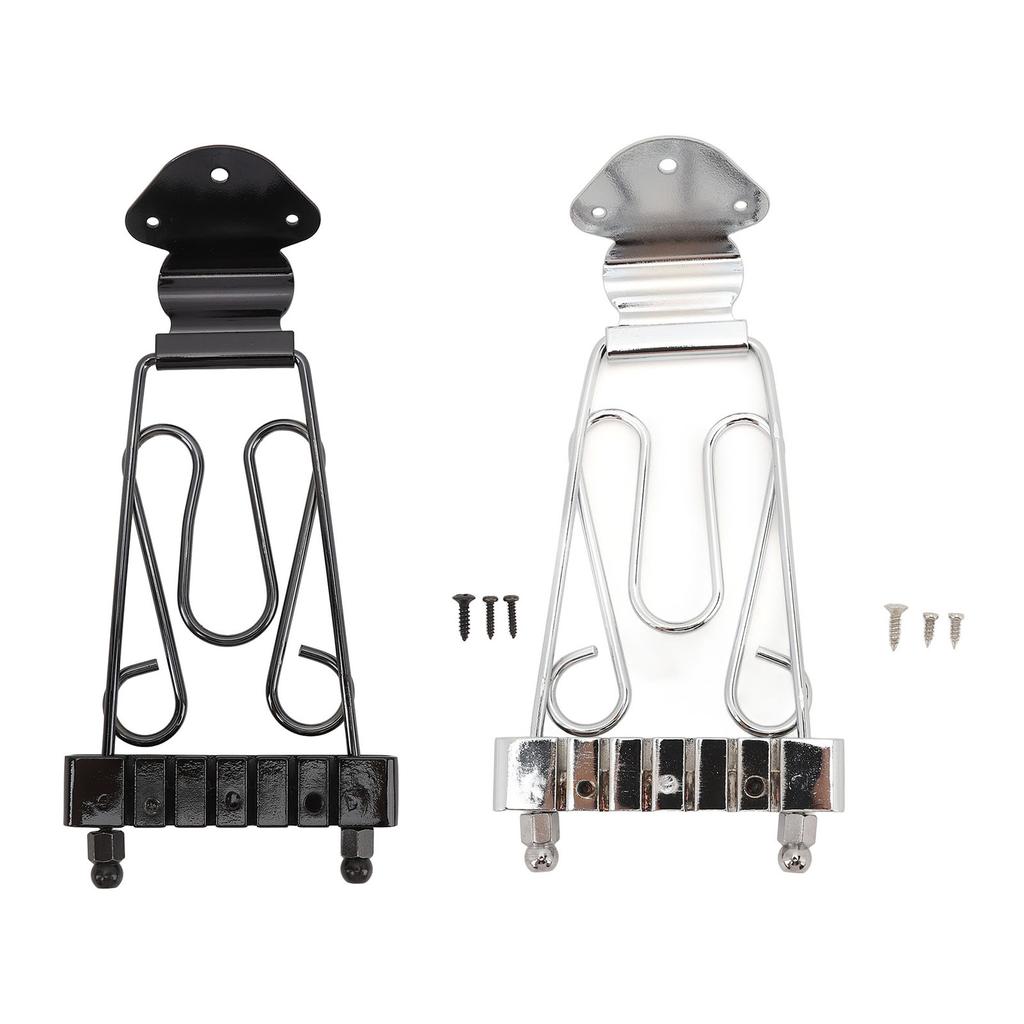 6 String Trapeze Tailpiece with Screws Height Adjustment Open Frame Bridge Tailpiece for Archtop Jaz