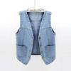 Giacca da donna Gilet Primavera Estate Gilet di jeans Gilet corto senza maniche allentato da donna