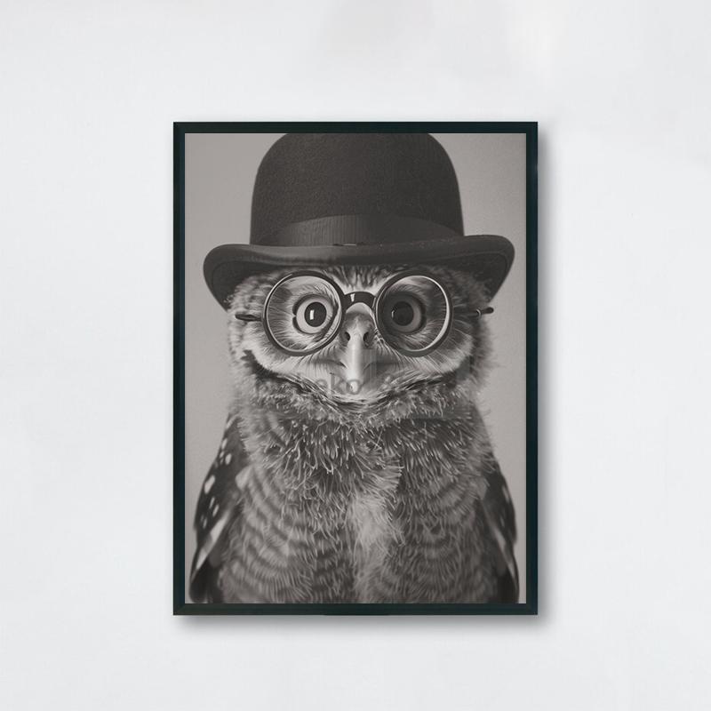Gentleman Vintage Animals Poster Antique Design Prints Canvas Painting Retro Wall Art Pictures Home Room Monochrome Decoration