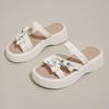 688-10 Two women in cool slippers 2025 new summer fairy wind flat bottom one-word drag Roman beach sandals