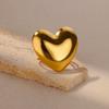 Big Heart Rings for Women Classic Stainless Steel Gold Color Finger Ring Trend Band Couple Wedding Zircon Accessories Anillos
