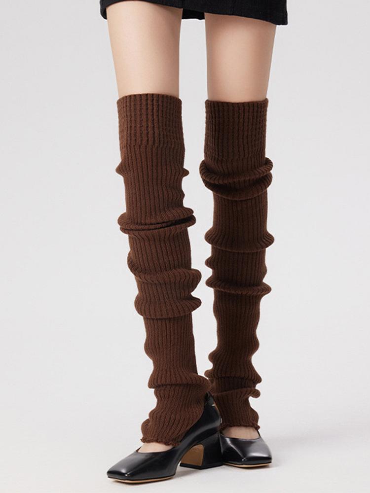 Socks Ballet Yogurt Leg Cover Long Leg Socks Japanese Women Knitted Cotton Winter Warm Leg Warmers Over Knee Tube JK Pile Socks