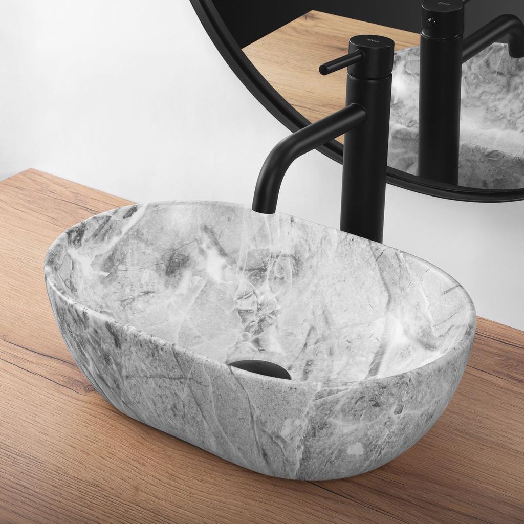 Umywalka Amelia Mini 38 Stone Matt - Nablatowa Sku Rea-u9109