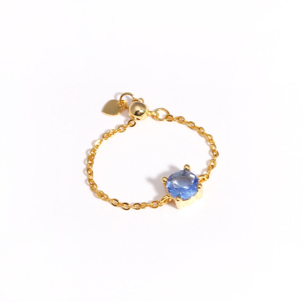 Adjustable Small Round CZ Zircon Rings For Women Gold Silver Color Link Chain Ring Fashion Jewelry for Party Anillos Mujer