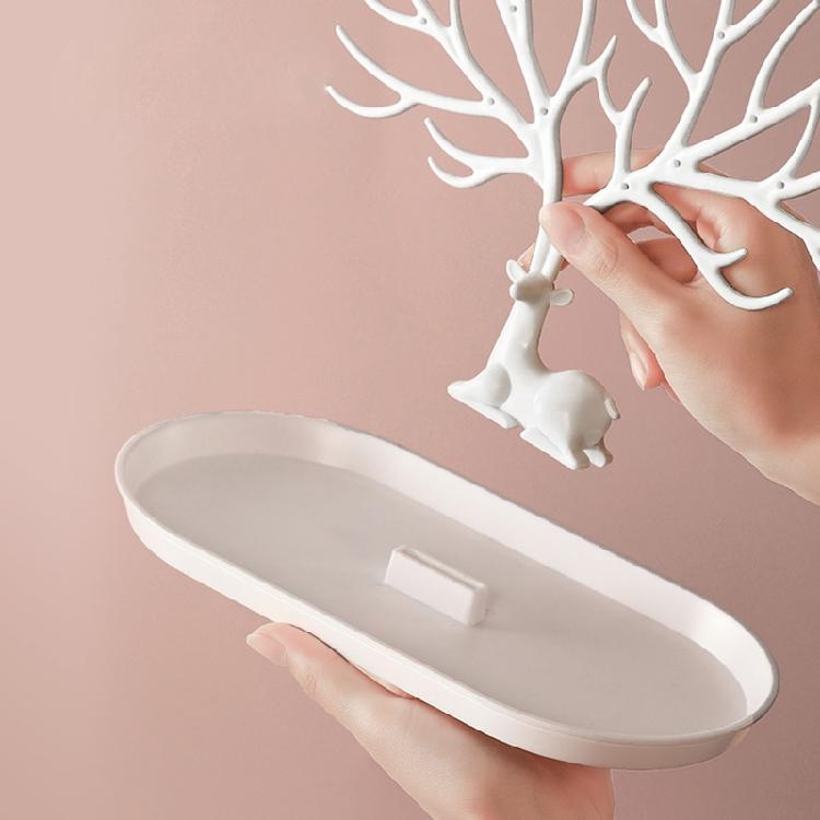 Antler Tree Jewelry Rack with Tray Jewelry Hanging Tree Stand Organizer Display