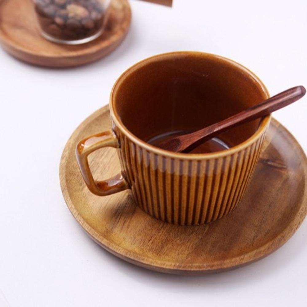 Solid Wood Serving Platter Tray Round Wooden Tea Tray Plate Dinner Plates  For Food Snack Dishs