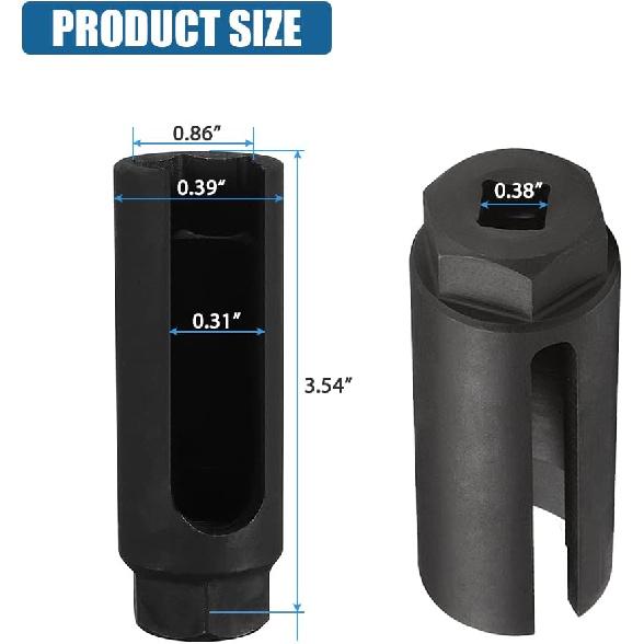 KEDAKEJI Oxygen Sensor Socket With Side Wire Cutout 3/8-Inch Drive By 7/8-Inch Fits All Vehicle O2 Removal And Tallation Offset Oxygen Sensor