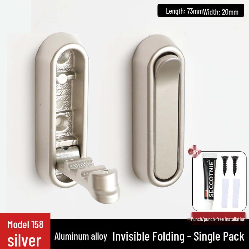 Punch-Free Foldable Clothes Hook: Modern, Invisible, Multi-functional Coat Rack for Bathroom Storage