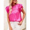Summer New Fashion Versatile Printed Lotus Leaf Sleeve Top Women's Casual Breathable T-Shirt