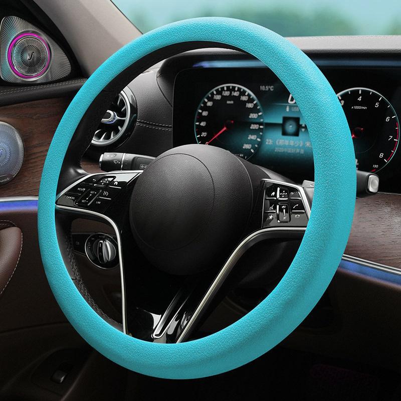 Single Pack Soft Silicone Car Steering Wheel Cover, Odorless and Anti-slip Feature