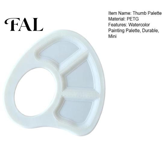 Small Palette for Detail Painting Mini Paint Tray, with Thumb Hole, Lightweight Durable Non Stick Acrylic Mixing Watercolor Palette, Artists