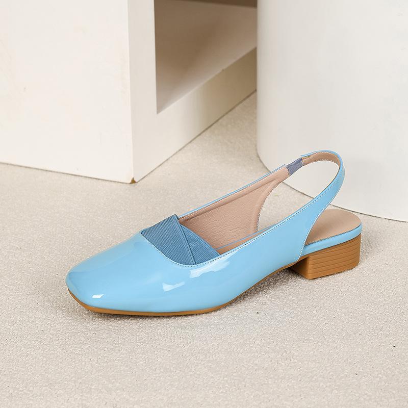 Slingback Heels for Women Square Closed Toe Chunky Heel Pumps Office Wedding Party Dress Shoes Women's Casual Slip On Low Block Heeled Summer Sandals