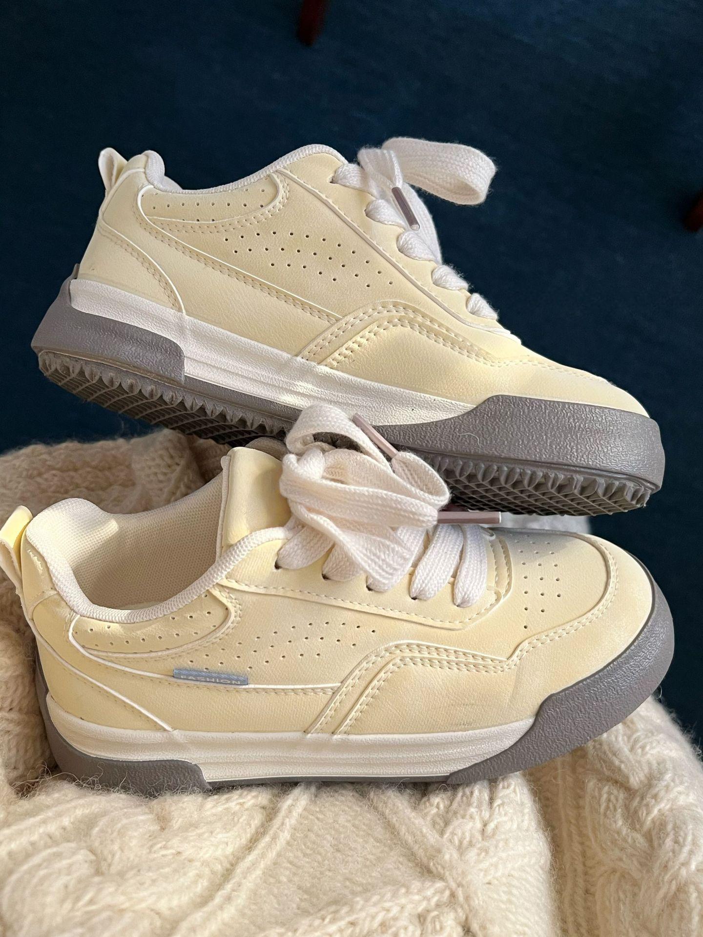 

Pink breathable leather board shoes women s summer new student versatile child leisure sports white shoes 35 жовтий