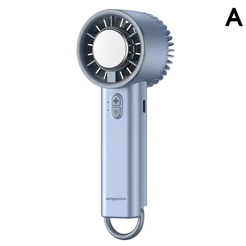 

Portable Mini Turbo Fan Handheld Ice Cooling Fan for Outdoor Travel Rechargeable Small Personal Fan Powerful Desktop Cooler Y5J5 синий
