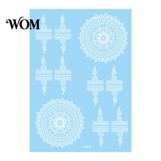Eco-friendly Tattoo Sticker White Lace for Women, Temporary Face Body Skin-friendly Arm, Waterproof Fake Decal Wedding Party Festival Safe Tattoos