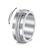 Retro Frosted Rotating Pressure-Resistant Titanium Steel Couple Rings