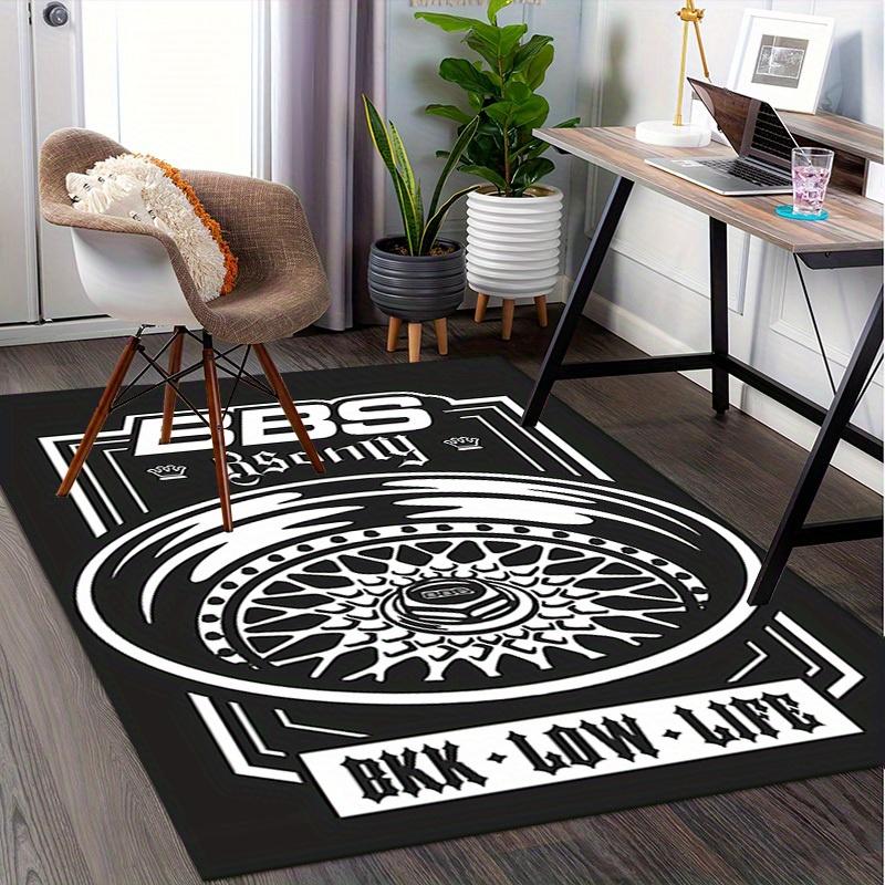 1pc BBS,Wheels,Lifestyle Office Carpet Soft Polyester Non Slip Machine Washable Indoor Carpet Living