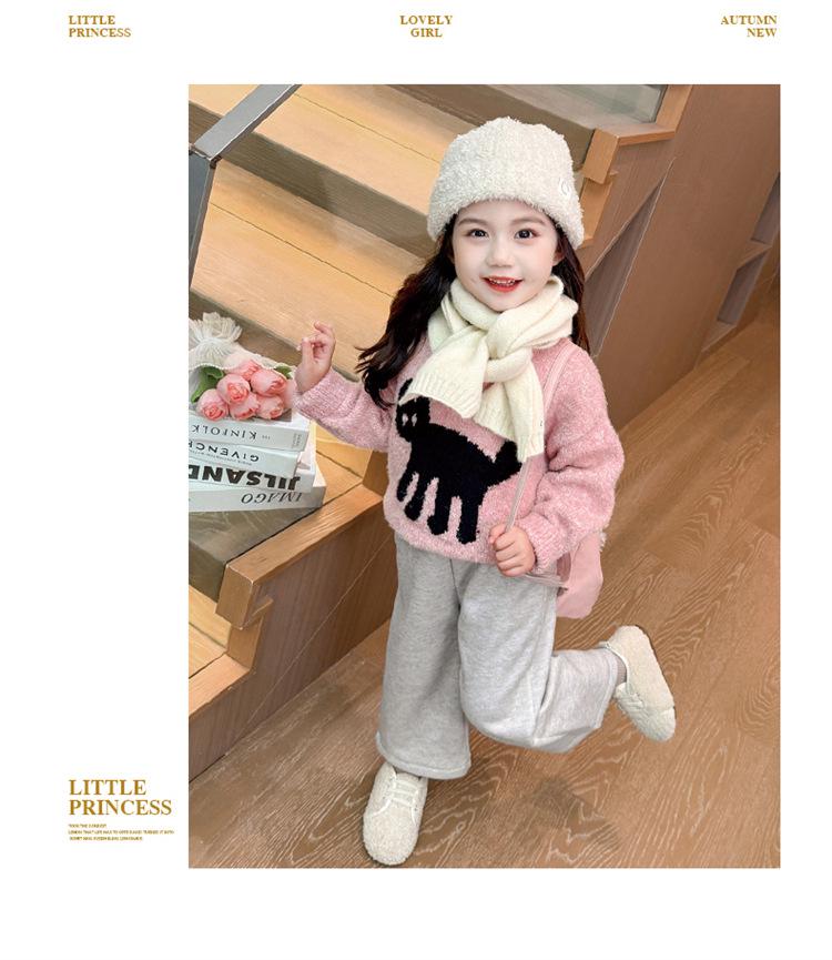 Baby Girls' 2025 Korean-Style Velvet Wide-Leg Winter Pants