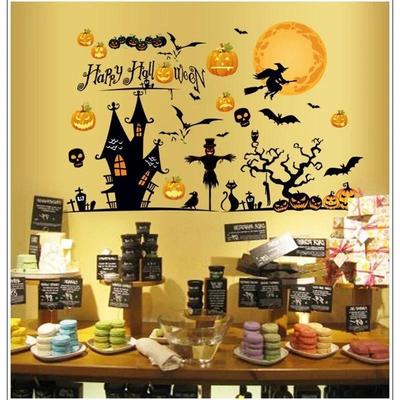 Halloween Removable Party Wall Stickers Living Room Bedroom Glass Window Background Home Decoration Supplies