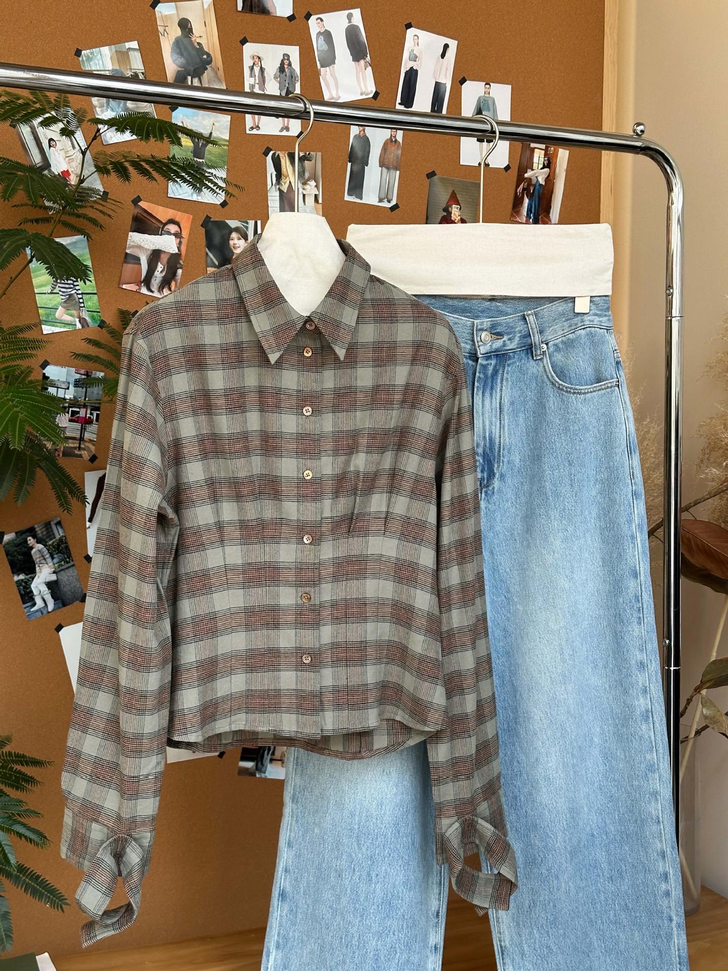 Hanke Women s Winter Flannel Plaid Cinched-Waist Shirt S