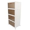 Folding Shoes Storage Box 4 Layers Transparent Large Capacity Foldable Shoe Rack Organizer with Whee