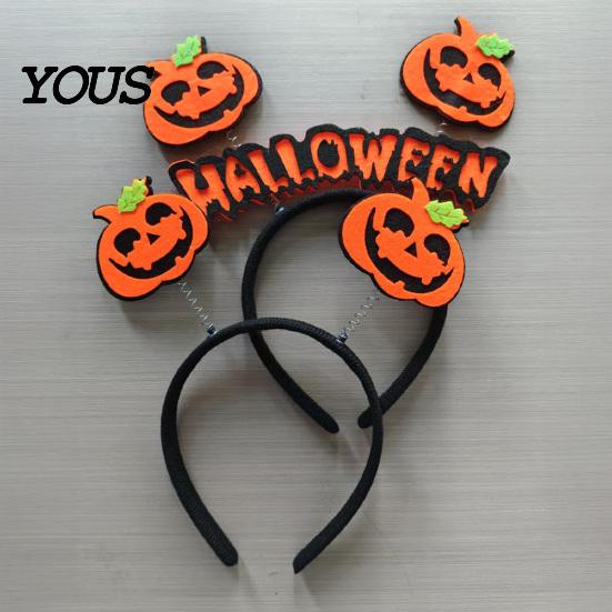 Holiday Party Hair Accessories Halloween Pumpkin Headband for Adults Kids, Orange Felt Non Woven Fabric Headpiece Headpiece, No Slip Cosplay