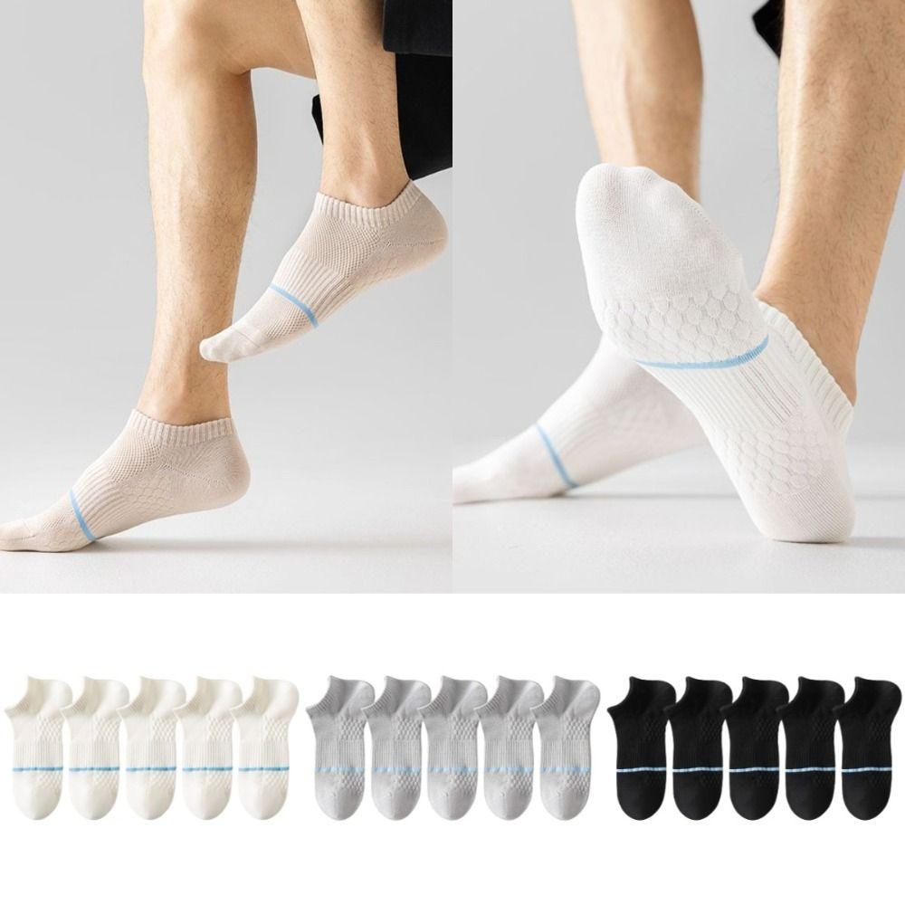 

5Pairs Breathable Ankle Socks Cotton Boat Socks Comfortable Men s Short Socks Summer