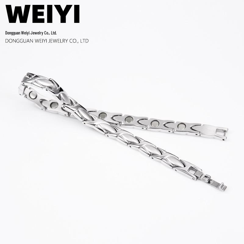 Stainless Steel Magnetic Fish-Shaped Bracelet for Women