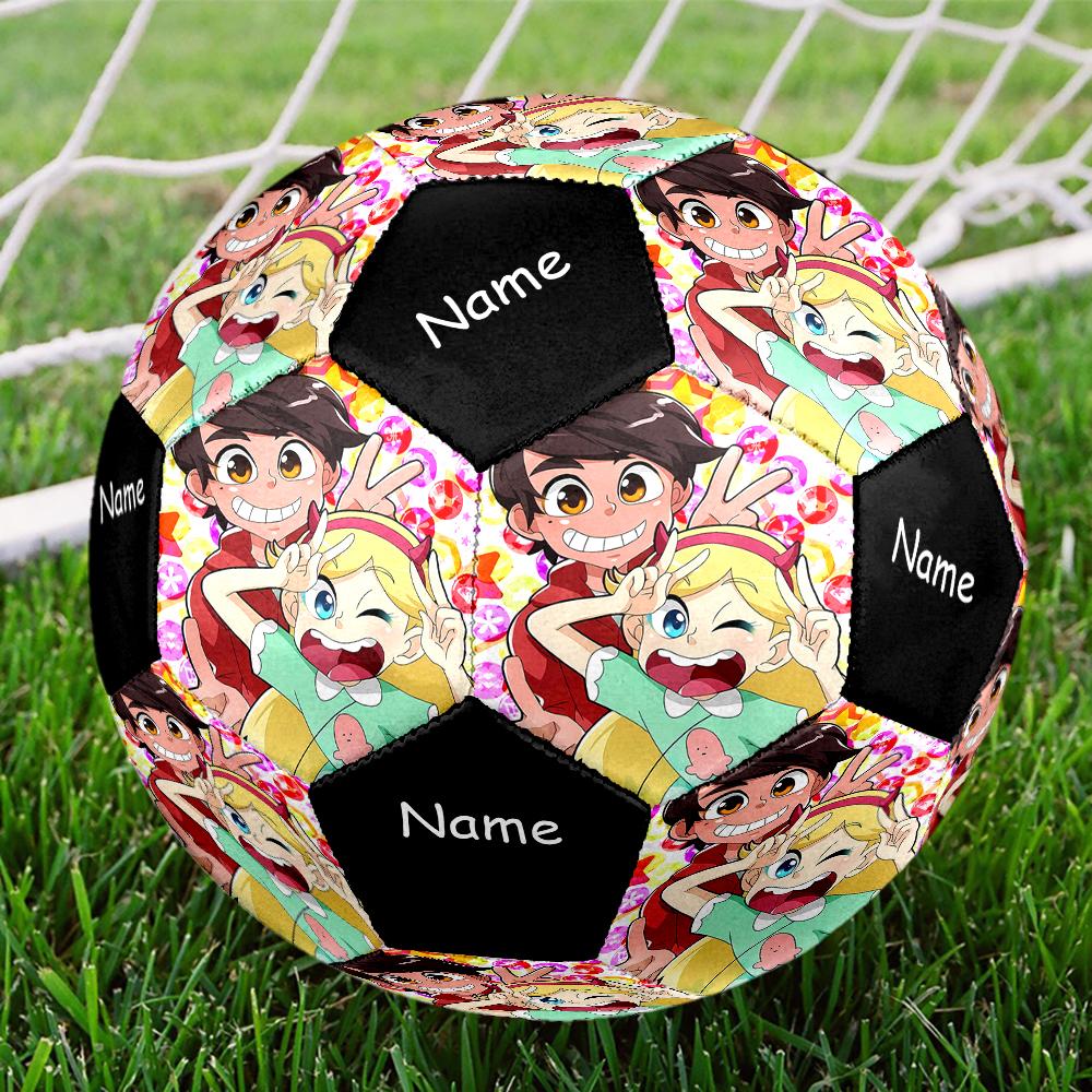 Custom Name Star Butterfly Theme Size 5 Soccer Ball, Suitable for Both Indoor and Outdoor Matches, a Gift Suitable for Everyone.